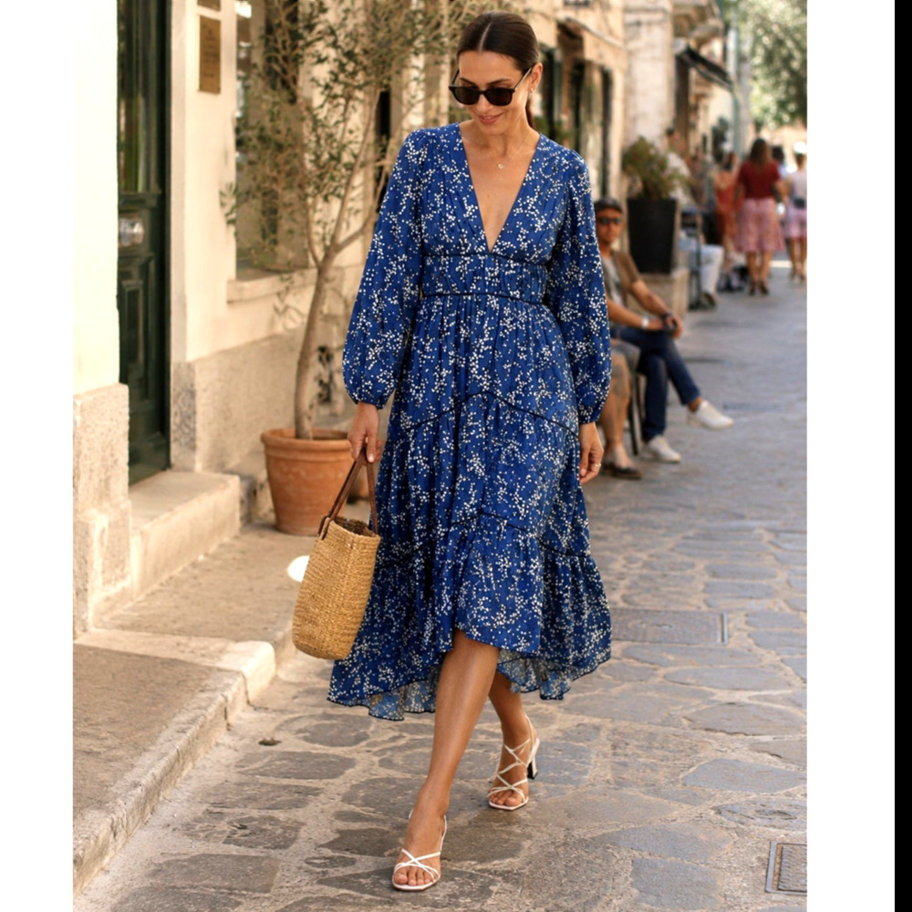 Ulla Johnson 2 Silk Midi Joan Dress $479 Long Sleeve Cotton Cottagecore Coquette